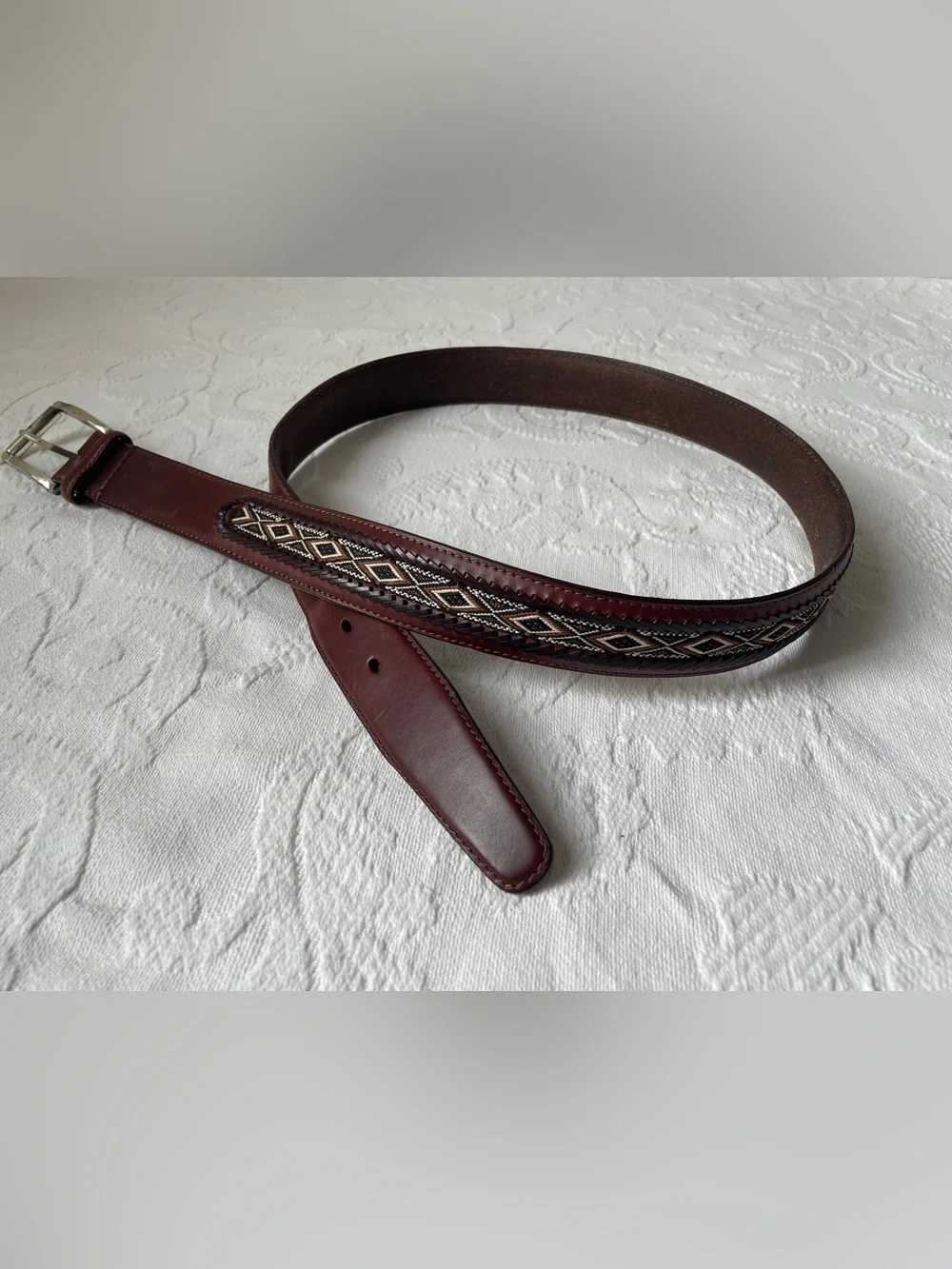 Brighton Chicago Leather Aztec Belt  Western y2k 90s u Mens